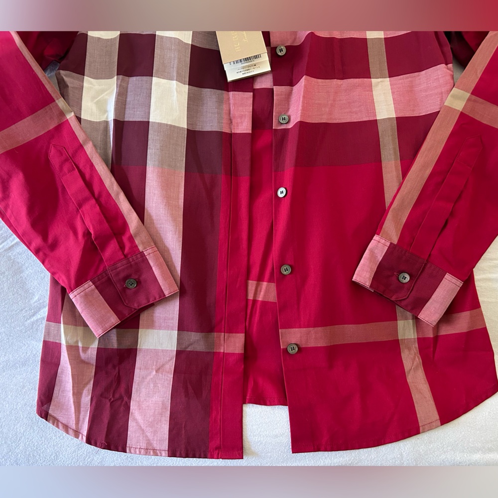 Burberry Check Cotton Shirt Size: M PEONY ROSE - Picture 7 of 8